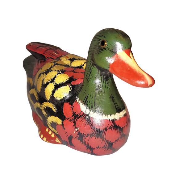 Beautiful Artisan Hand Painted Vintage Ceramic Mallard Duck - Picture 2 of 9
